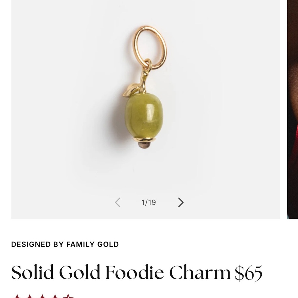 Solid Gold Foodie Charm- Olive